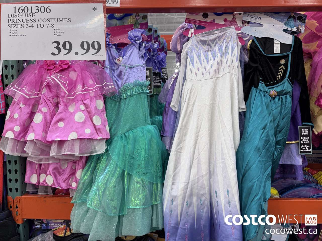 1601306 DISGUISE DISNEY LICENSED COSTUMES SIZES 3/4 TO 7/8 $39.99