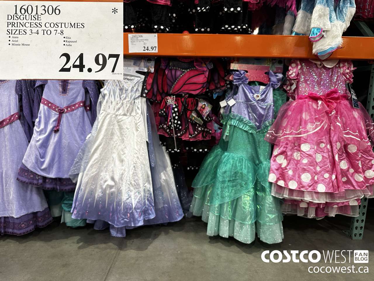 1601306 DISGUISE DISNEY LICENSED COSTUMES SIZES 3/4 TO 7/8 $24.97