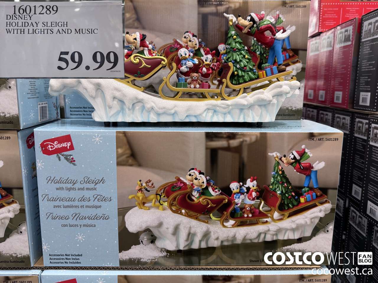 1601289 DISNEY HOLIDAY SLEIGH WITH LIGHTS AND MUSIC $59.99