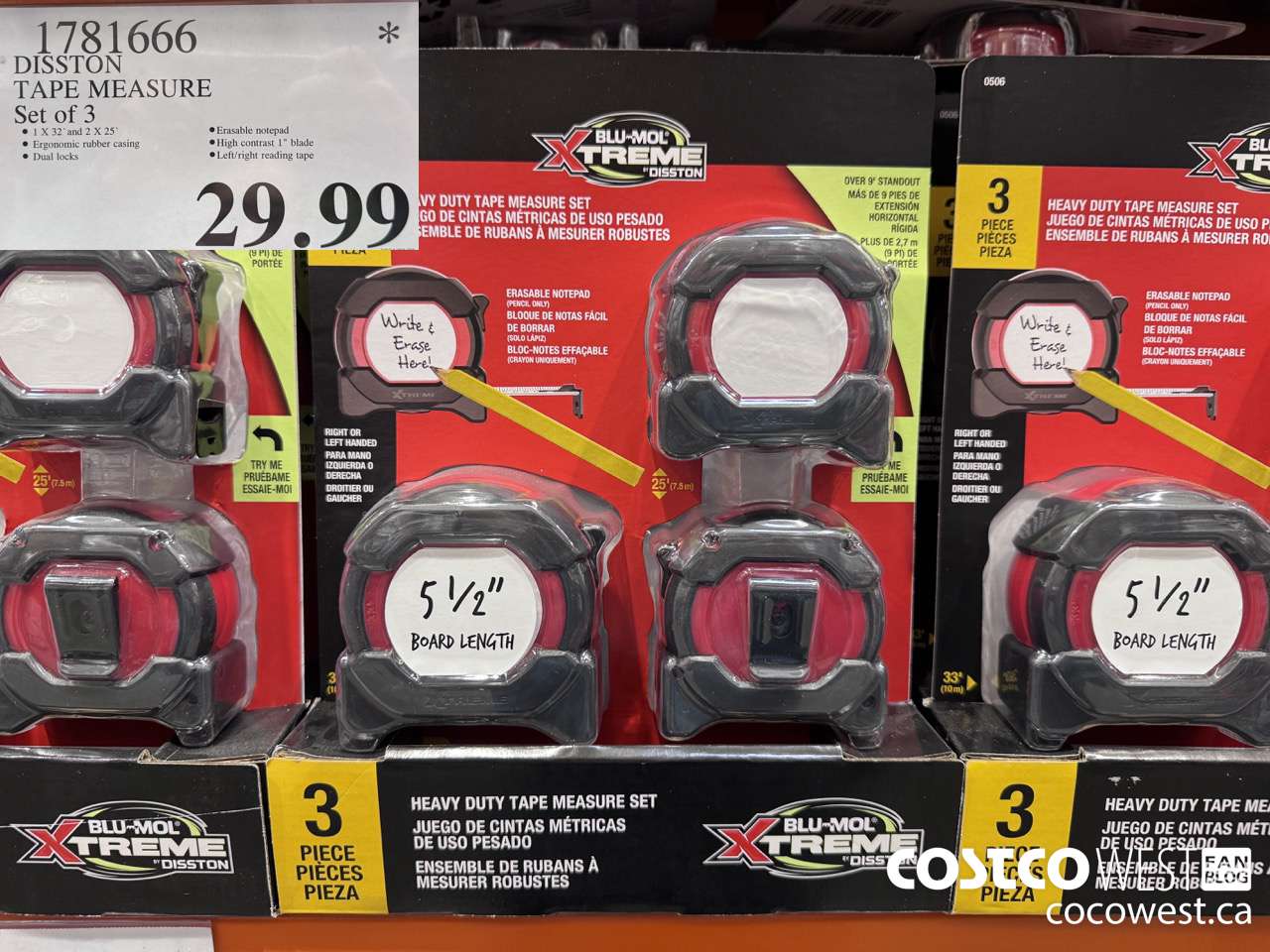 1781666 DISSTON TAPE MEASURE SET OF 3 $29.99