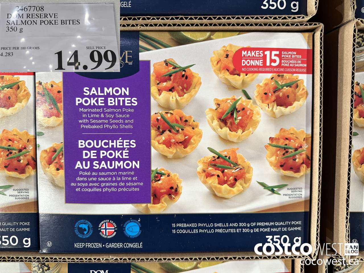 2467708 DOM RESERVE SALMON POKE BITES 350G $14.99