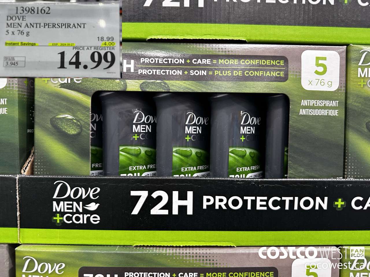 1398162 DOVE MEN ANTI-PERSPIRANT 5 X 76G ($4.00 INSTANT SAVINGS EXPIRES ON 2024-10-27) $14.99