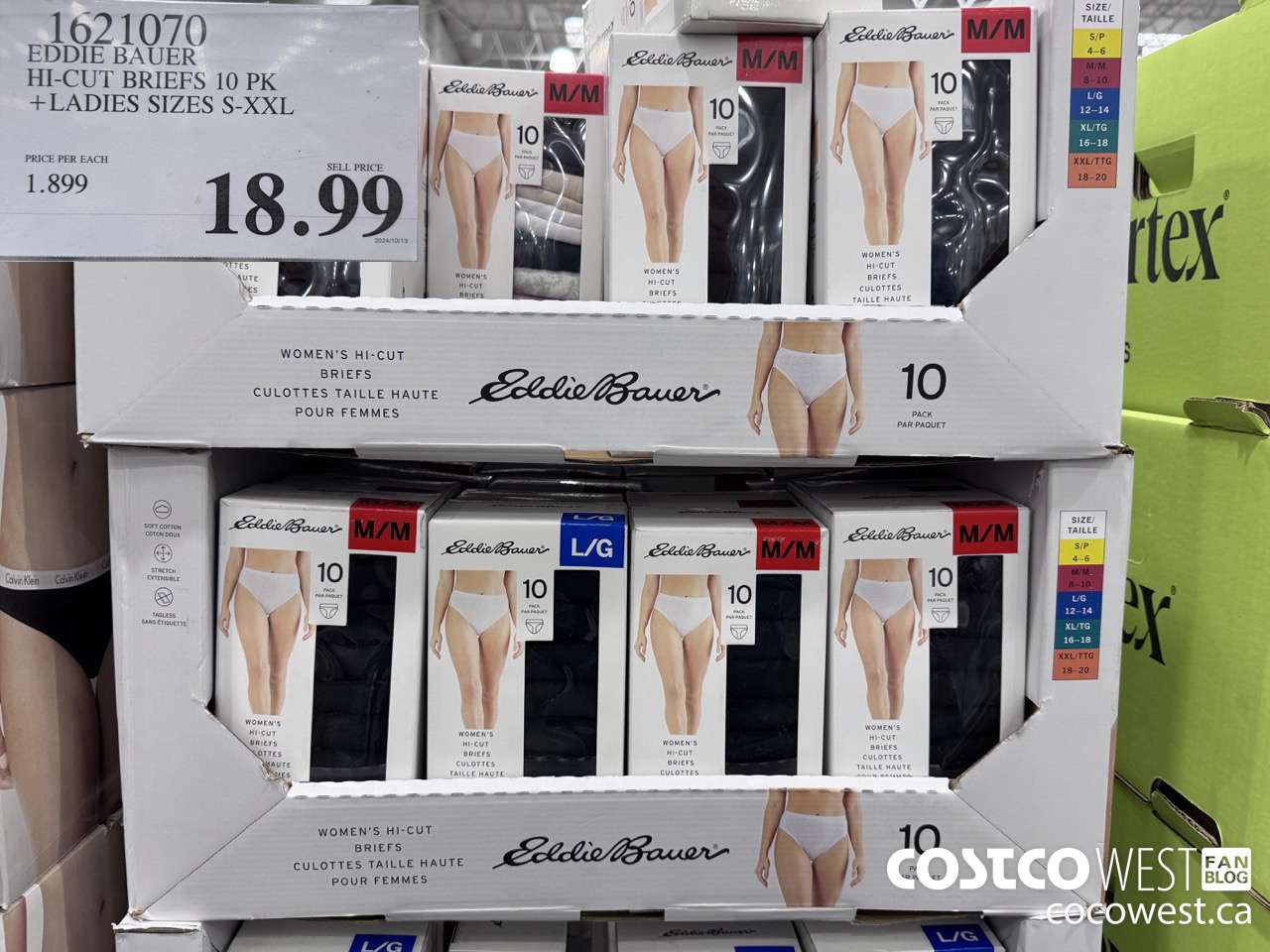 1621070 EDDIE BAUER HI-CUT BRIEF 10PK LADIES SIZES S-XXL $18.99