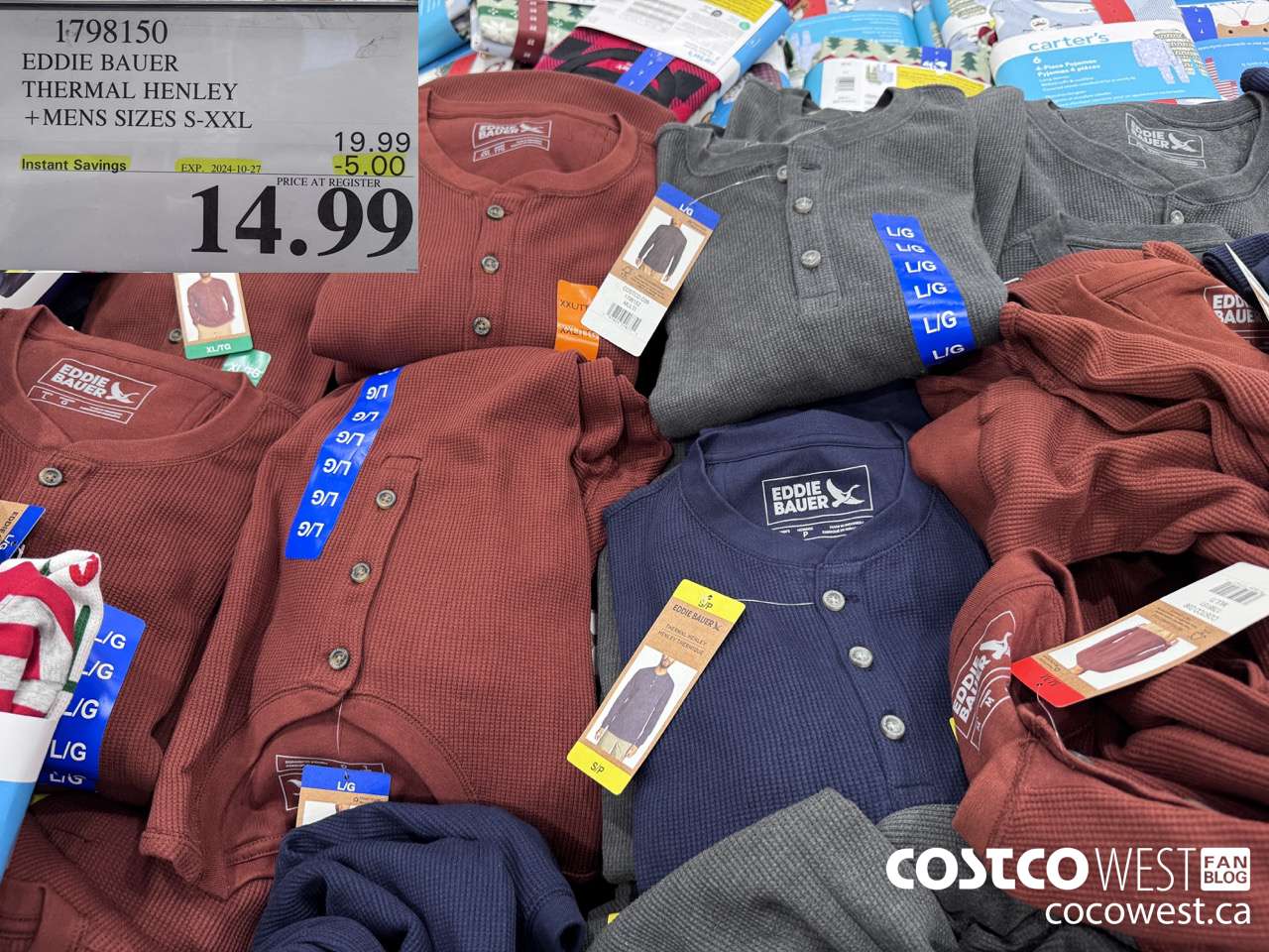 1798150 EDDIE BAUER THERMAL HENLEY MENS SIZES S-XXL ($5.00 INSTANT SAVINGS EXPIRES ON 2024-10-27) $14.99