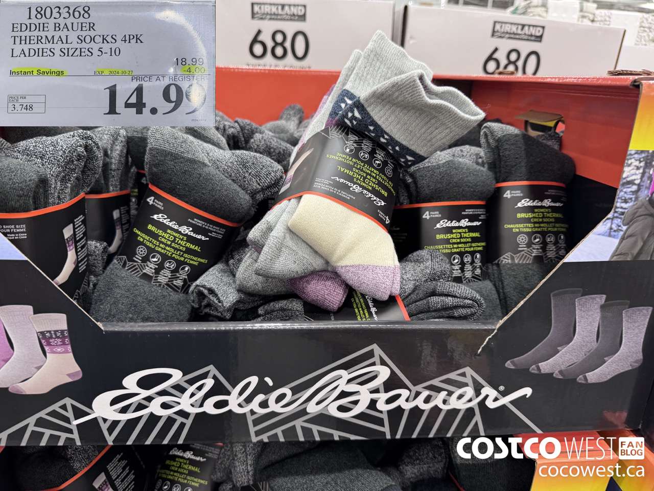 1803368 EDDIE BAUER THERMAL SOCKS 4PK LADIES SIZES 5-10 ($4.00 INSTANT SAVINGS EXPIRES ON 2024-10-27) $14.99