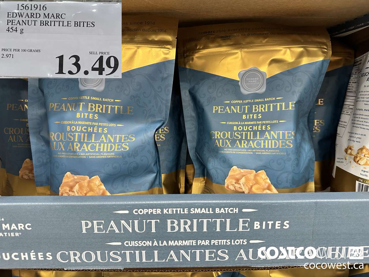 1561916 EDWARD MARC PEANUT BRITTLE BITES 16 OZ $13.49