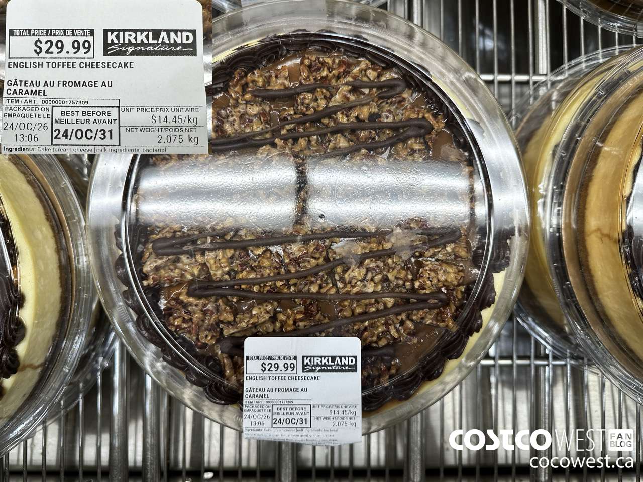 1757309 ENGLISH TOFFEE CHEESECAKE $29.99