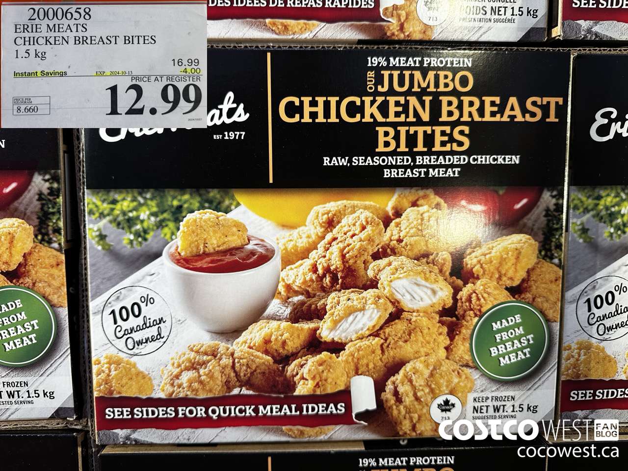 2000658 ERIE MEATS CHICKEN BREAST BITES 1.5 kg ($4.00 INSTANT SAVINGS EXPIRES ON 2024-10-13) $12.99