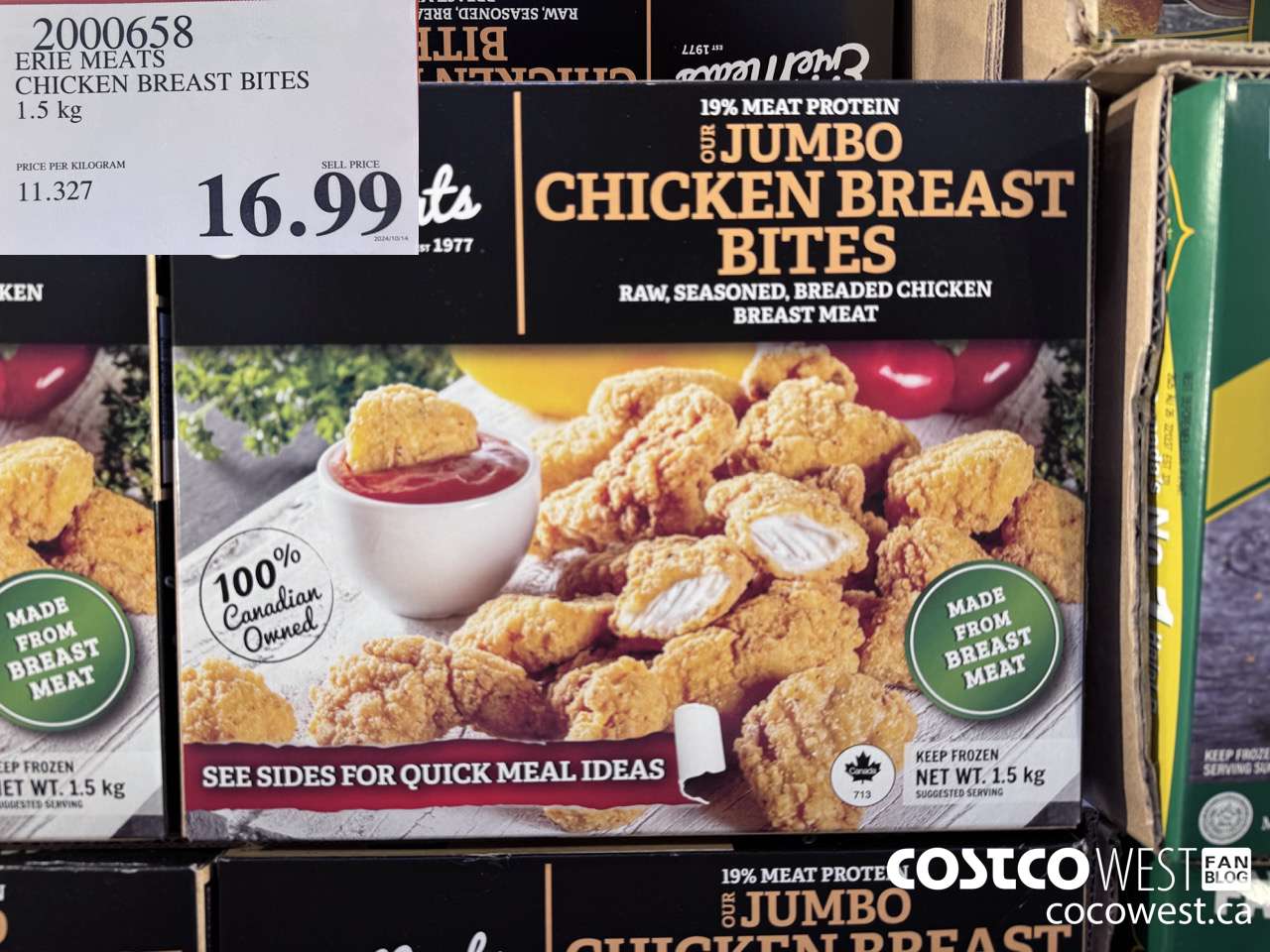 2000658 ERIE MEATS CHICKEN BREAST BITES 1.5 kg $16.99