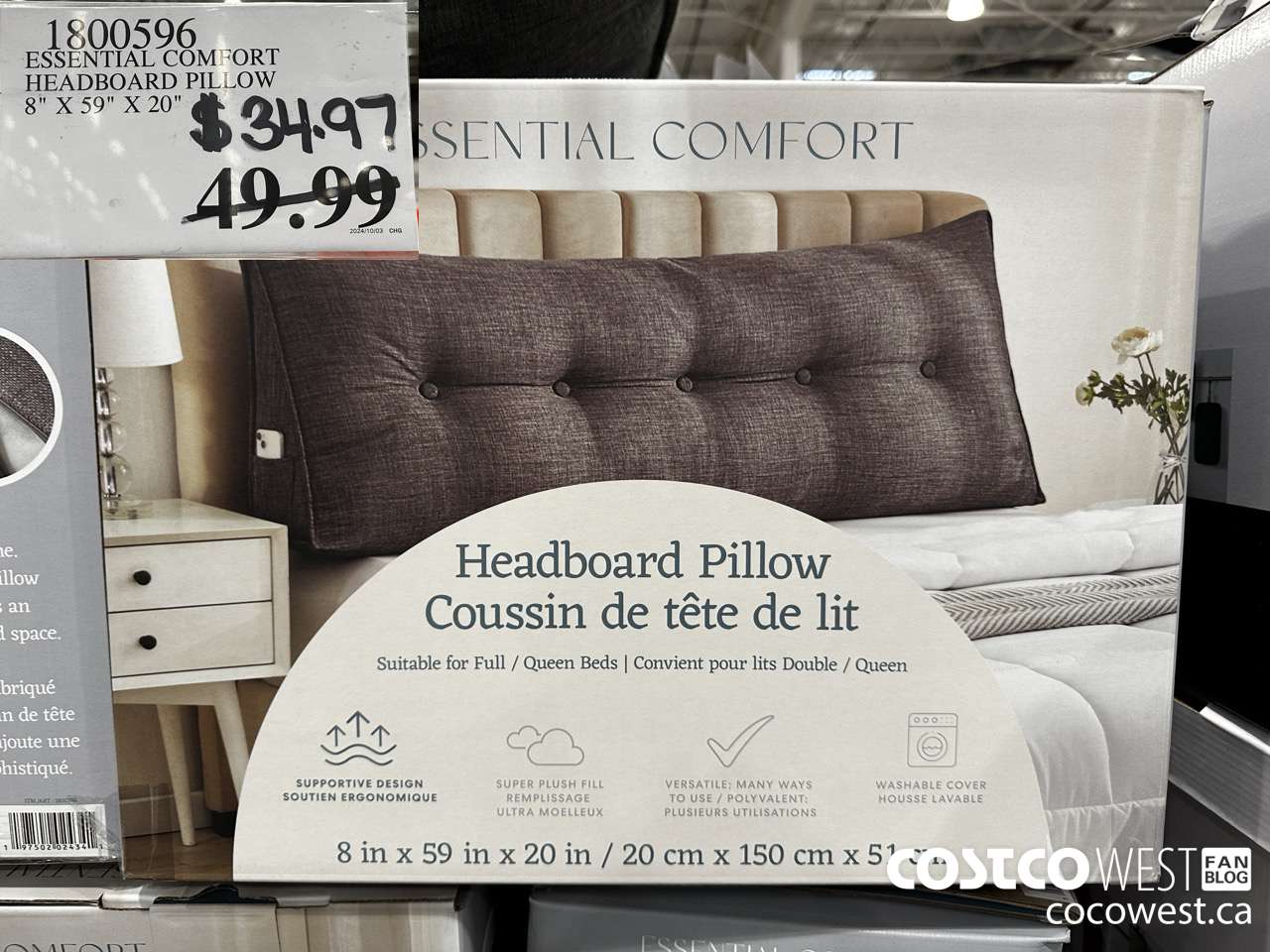 1800596 ESSENTIAL COMFORT HEADBOARD PILLOW 8