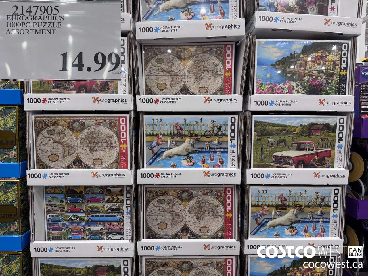 2147905 EUROGRAPHICS 1000PC PUZZLE ASSORTMENT $14.99