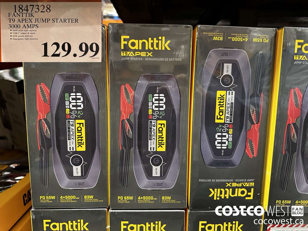 1847328 FANTTIK T9 APEX JUMP STARTER 3000 AMPS $129.99