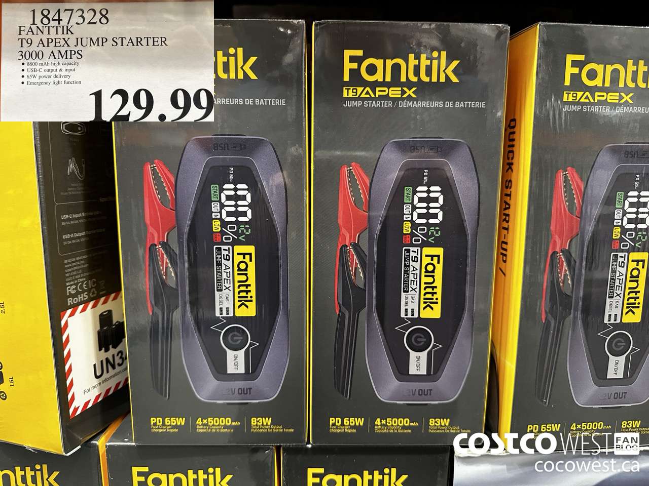 1847328 FANTTIK T9 APEX JUMP STARTER 3000 AMPS $129.99