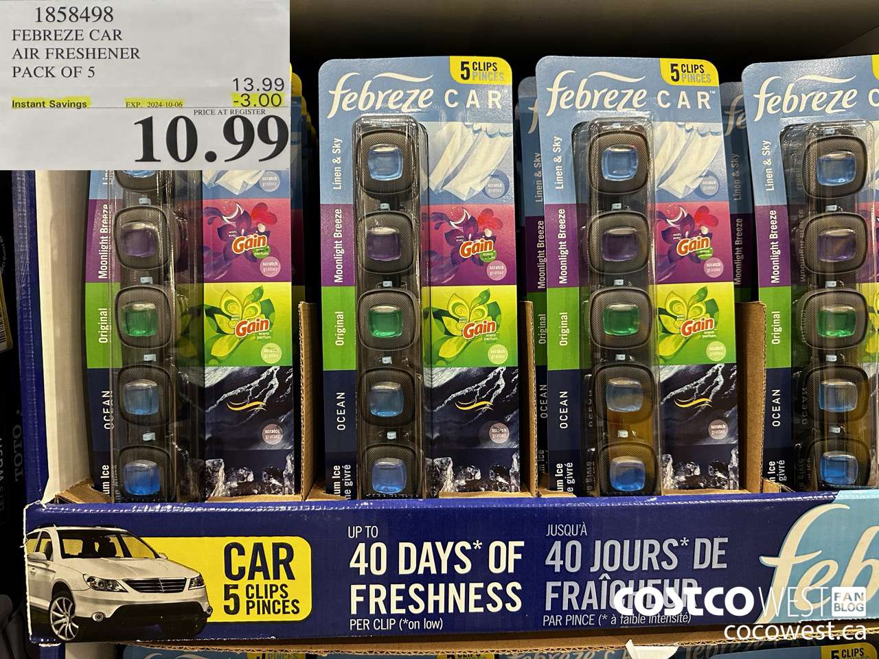 1858498 FEBREZE CAR AIR FRESHENER PACK OF 5 ($3.00 INSTANT SAVINGS EXPIRES ON 2024-10-06) $10.99