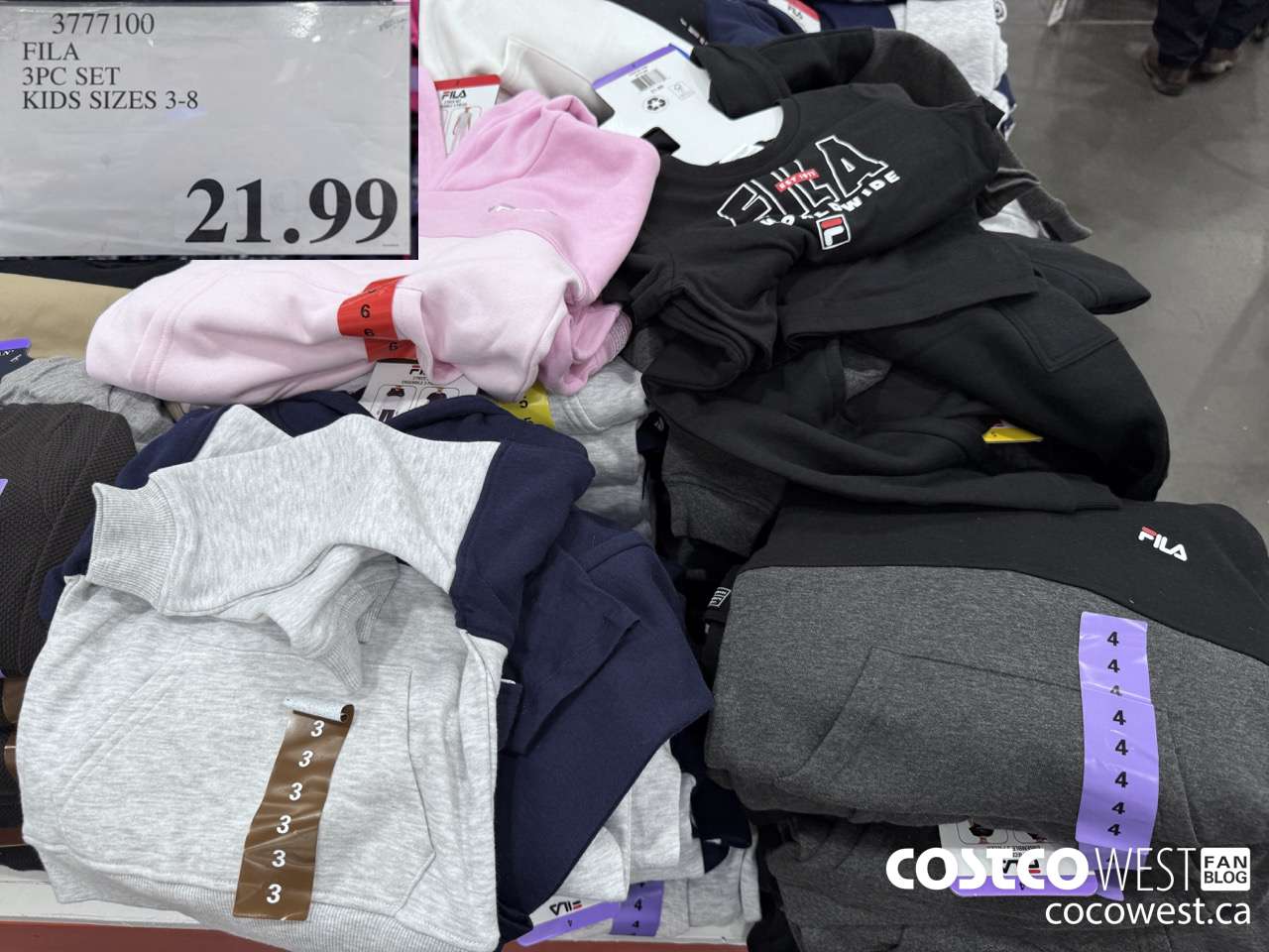 3777100 FILA 3PC SET KIDS SIZES 3-8 $21.99