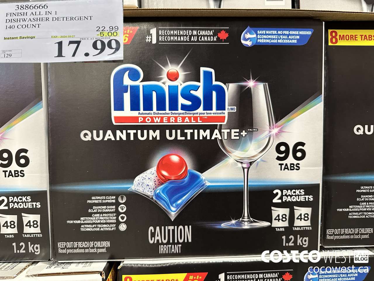 3886666 FINISH ALL IN 1 DISHWASHER DETERGENT 140 COUNT ($5.00 INSTANT SAVINGS EXPIRES ON 2024-10-27) $17.99