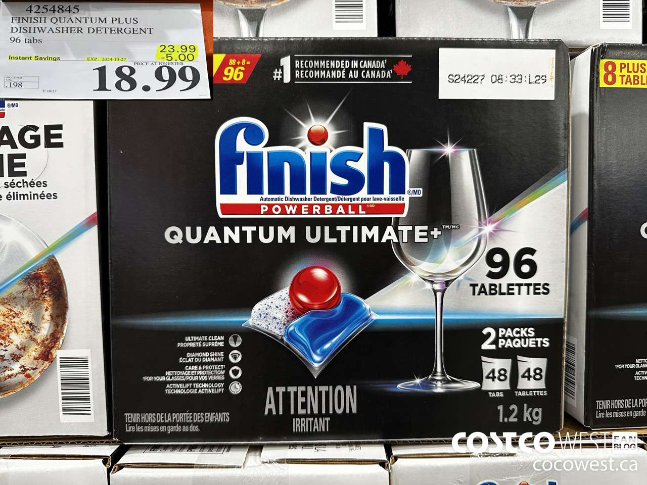4254845 FINISH QUANTUM PLUS DISHWASHER DETERGENT 96 TABS ($5.00 INSTANT SAVINGS EXPIRES ON 2024-10-27) $18.99