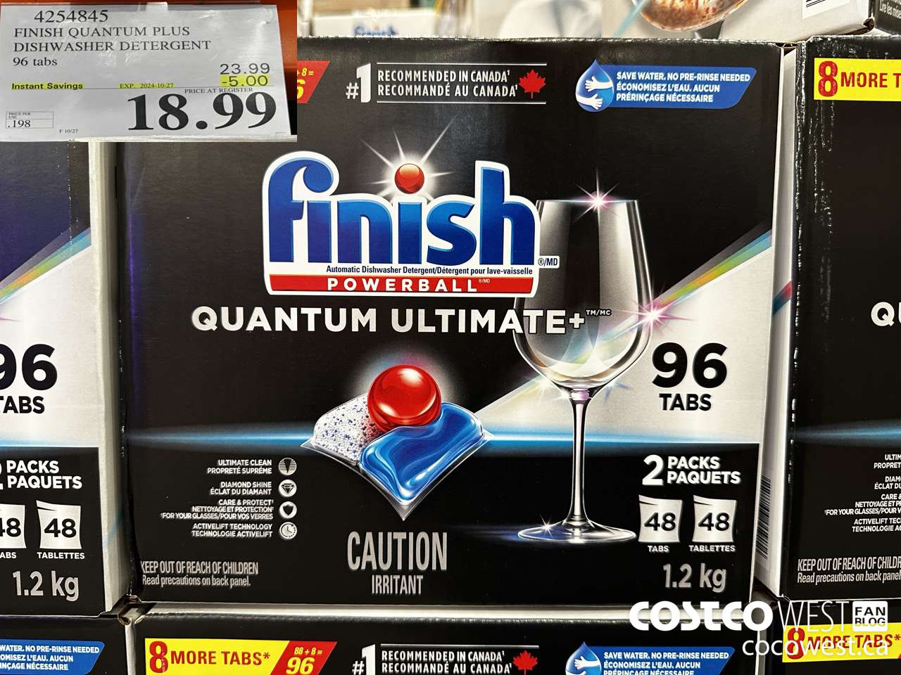 4254845 FINISH QUANTUM PLUS DISHWASHER DETERGENT 96 TABS ($5.00 INSTANT SAVINGS EXPIRES ON 2024-10-27) $18.99