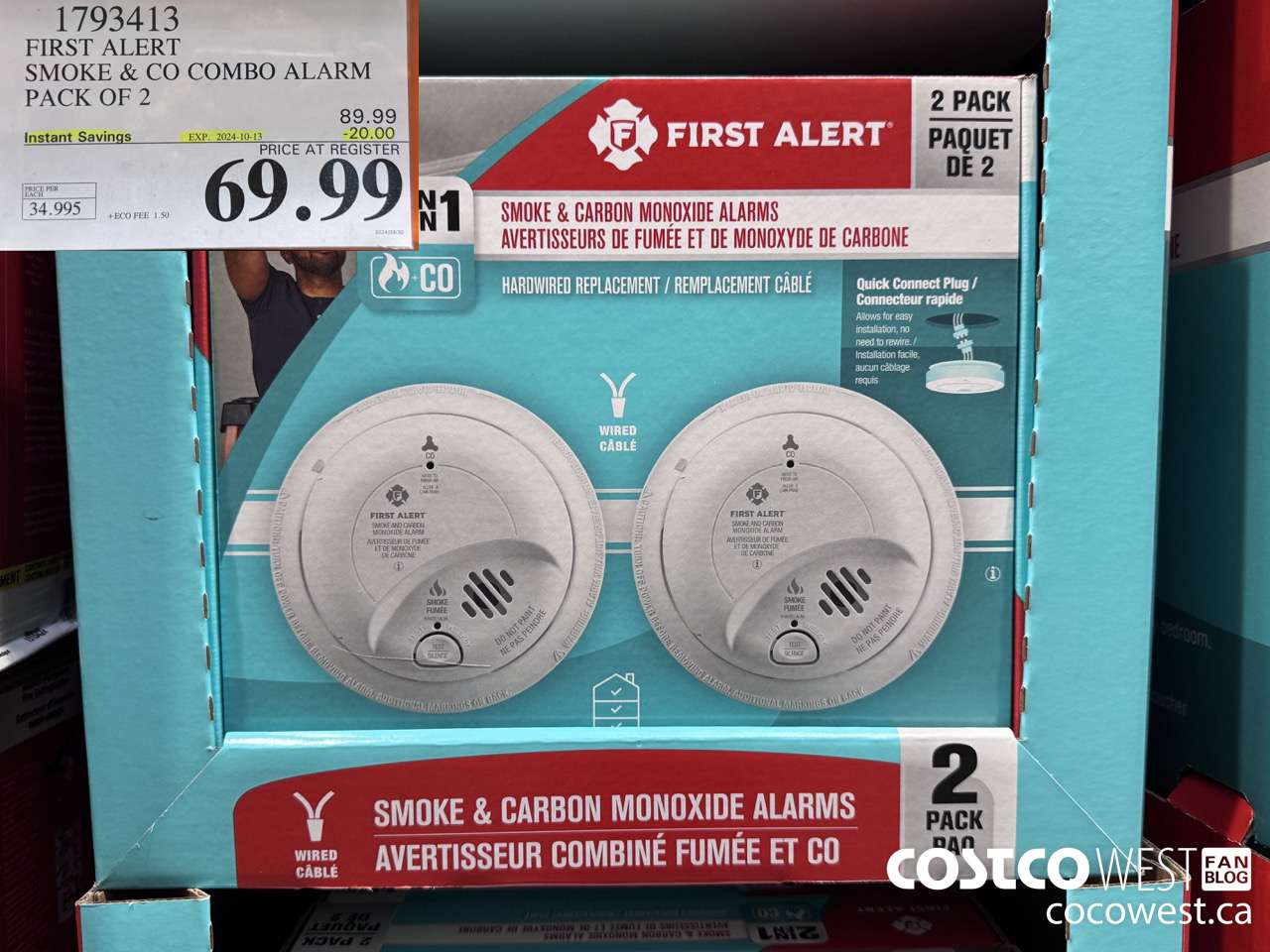 1793413 FIRST ALERT SMOKE & CO COMBO ALARM PACK OF 2 ($20.00 INSTANT SAVINGS EXPIRES ON 2024-10-13) $69.99