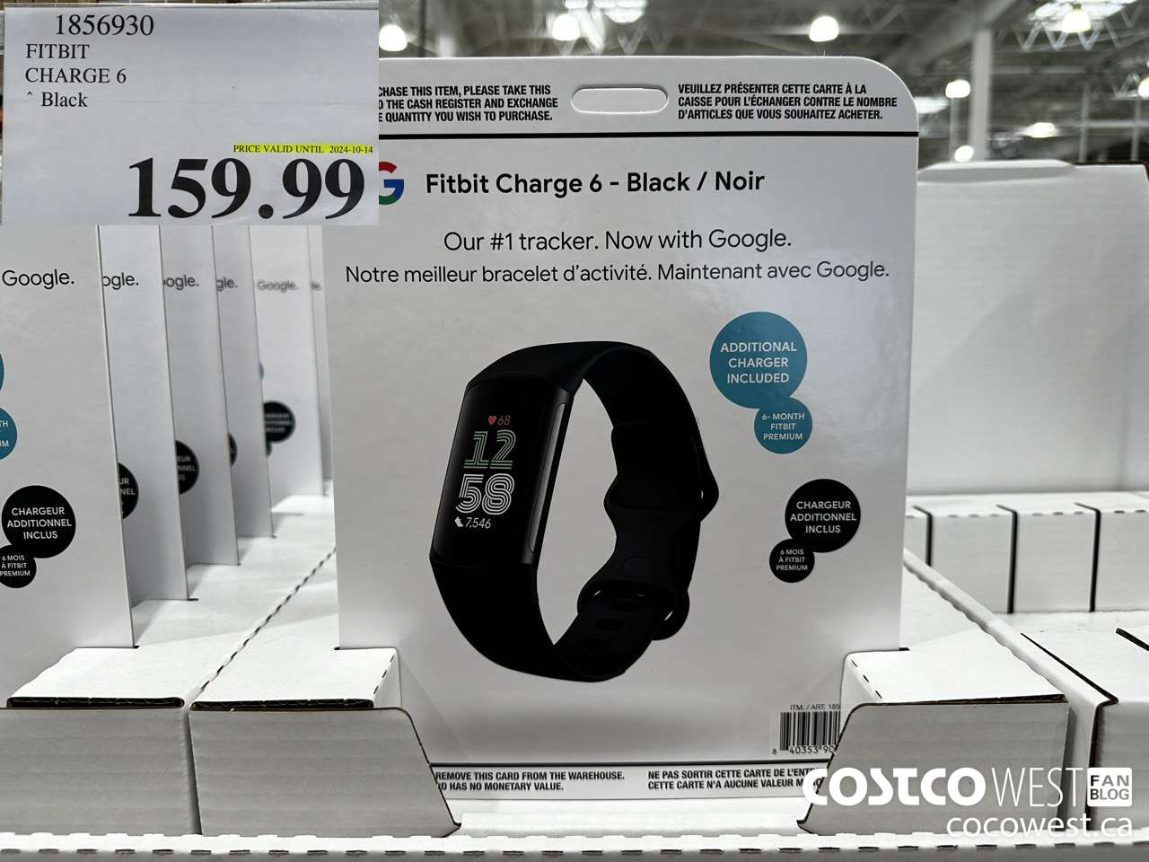 1856930 FITBIT CHARGE 6 BLACK (EXPIRES ON 2024-10-14) $159.99