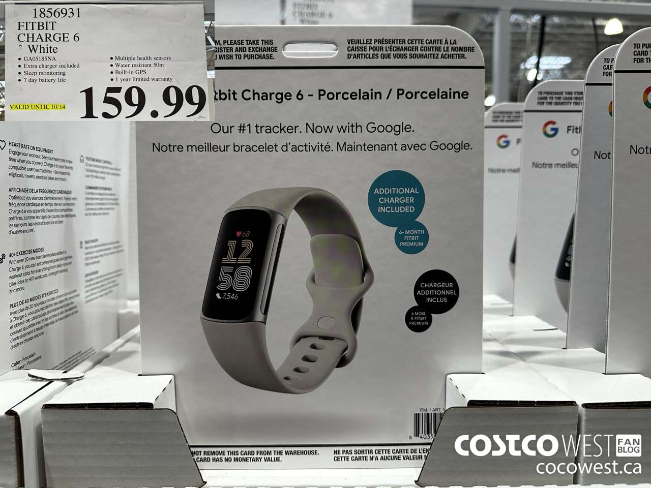 1856931 FITBIT CHARGE 6 WHITE (EXPIRES ON 2024-10-14) $159.99