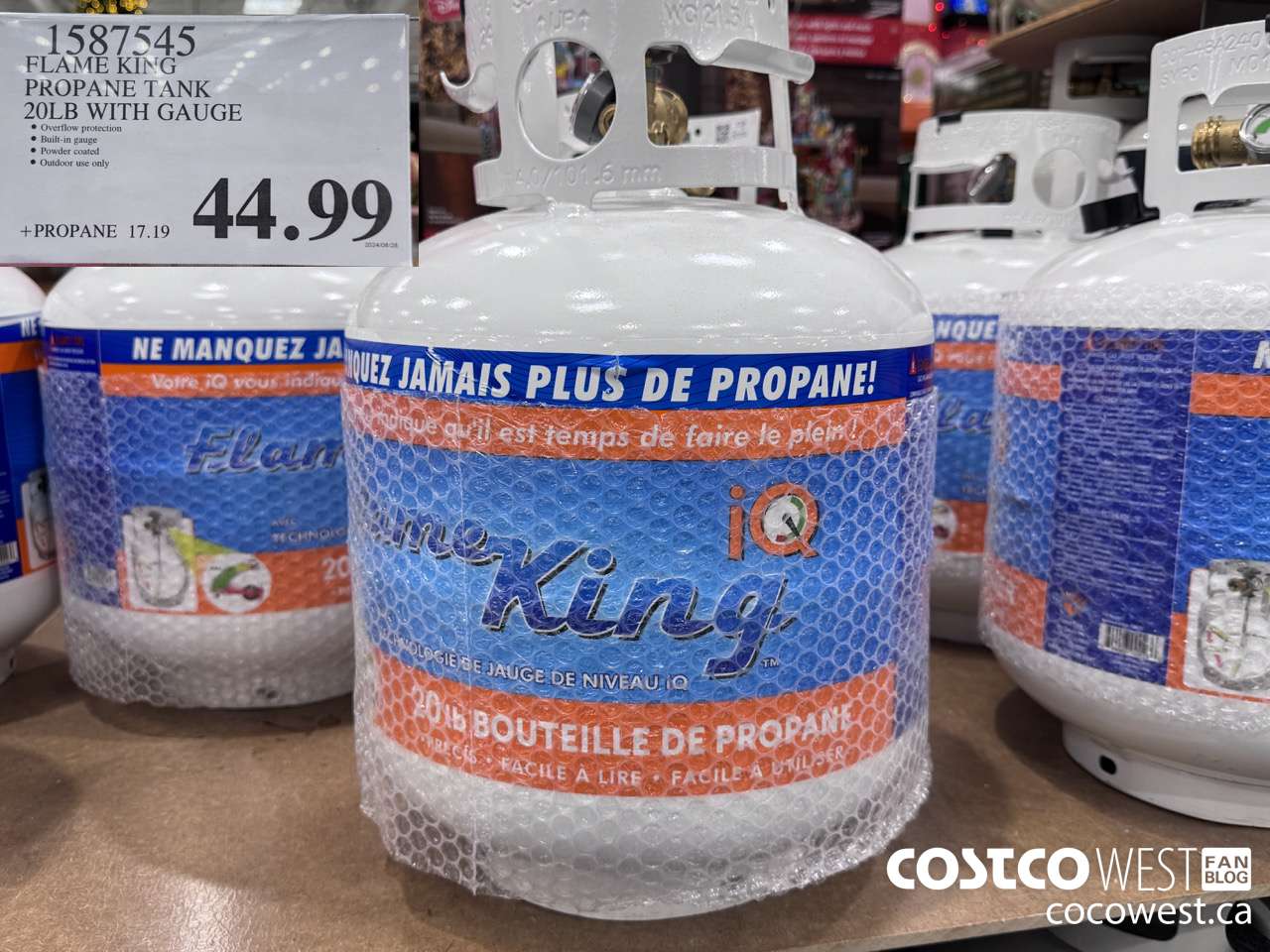 1587545 FLAME KING PROPANE TANK 20LB WITH GAUGE $44.99