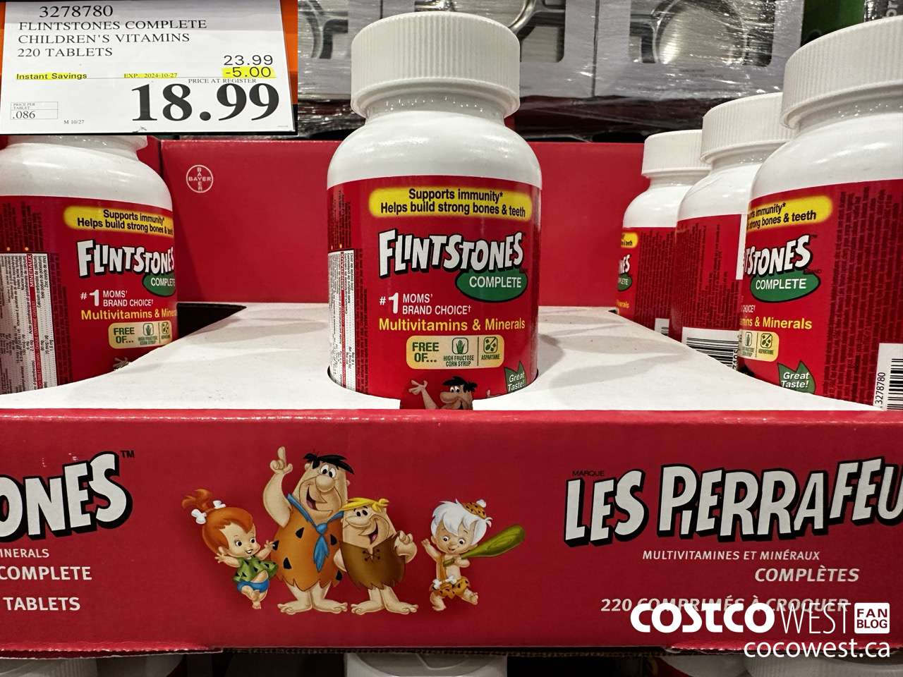 3278780 FLINTSTONES COMPLETE CHILDREN'S VITAMINS 220 TABLETS ($5.00 INSTANT SAVINGS EXPIRES ON 2024-10-27) $18.99