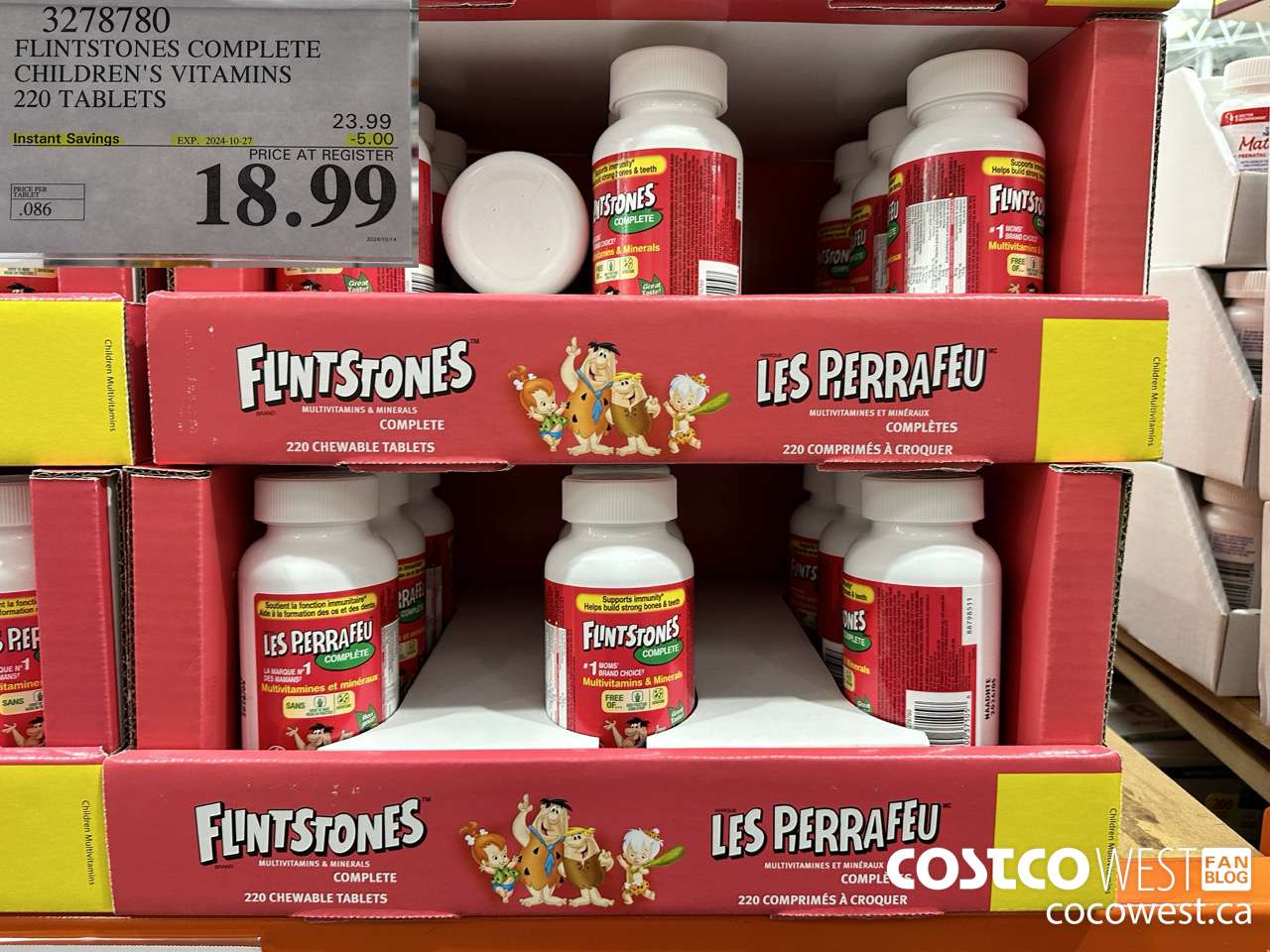 3278780 FLINTSTONES COMPLETE CHILDREN'S VITAMINS 220 TABLETS ($5.00 INSTANT SAVINGS EXPIRES ON 2024-10-27) $18.99