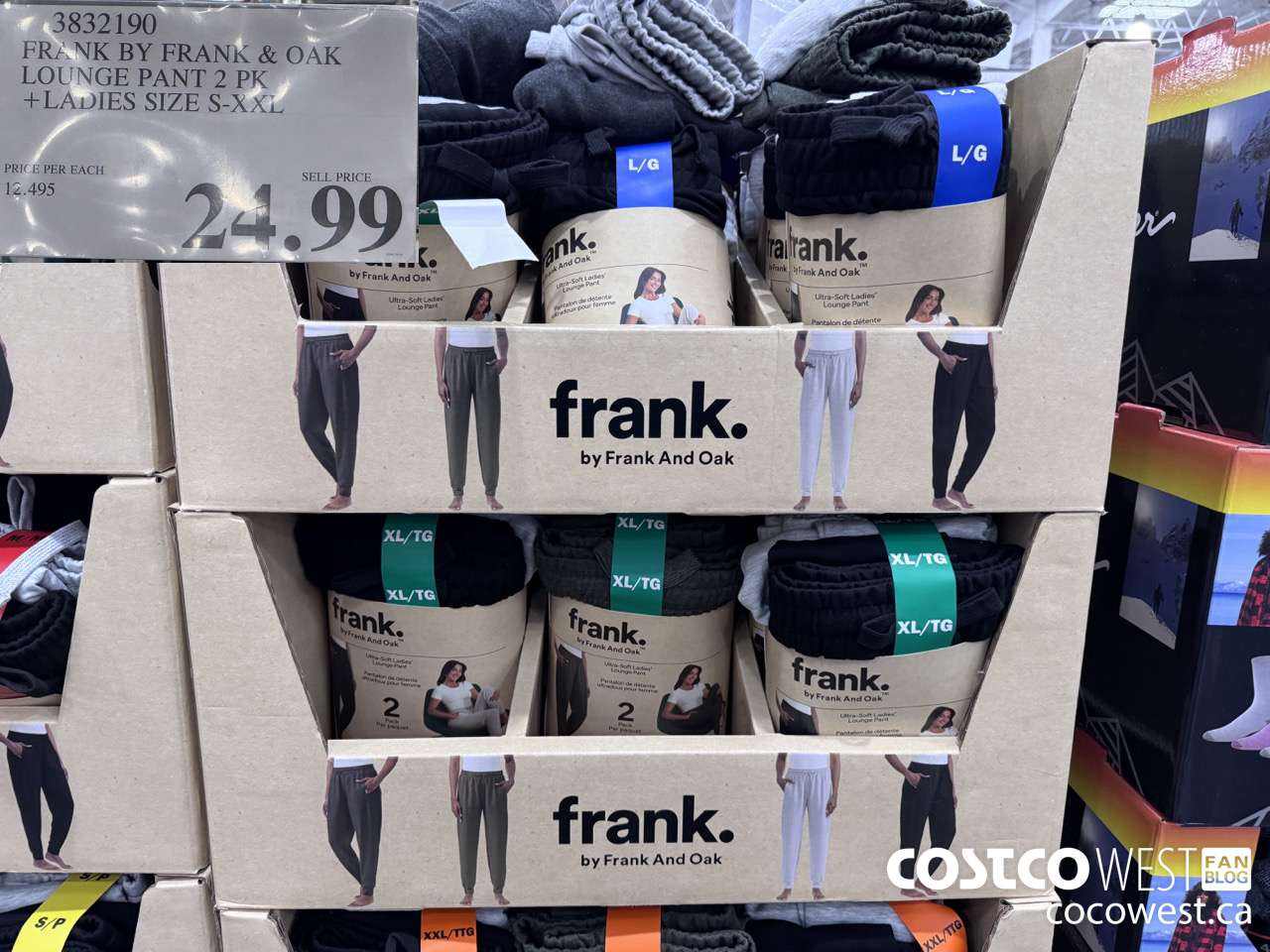 3832190 FRANK BY FRANK & OAK LOUNGE PANT 2PK LADIES SIZE S-XXL $24.99