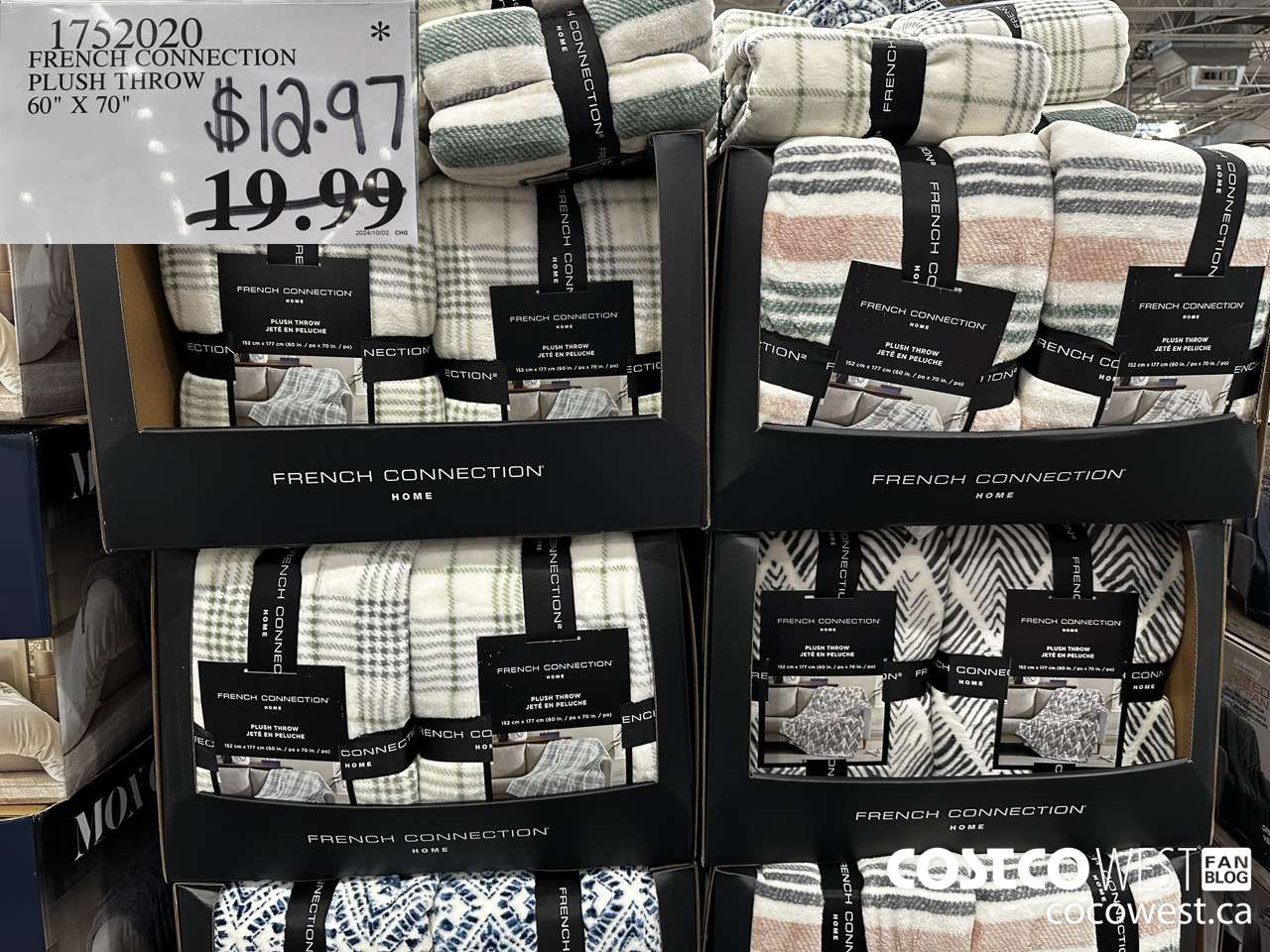 1752020 FRENCH CONNECTION PLUSH THROW 60