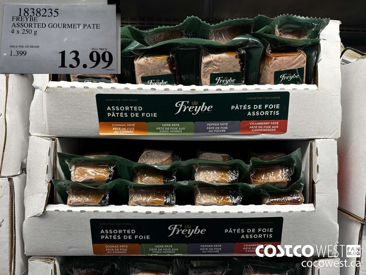 1838235 FREYBE ASSORTED GOURMET PATE 4 X 250G $13.99