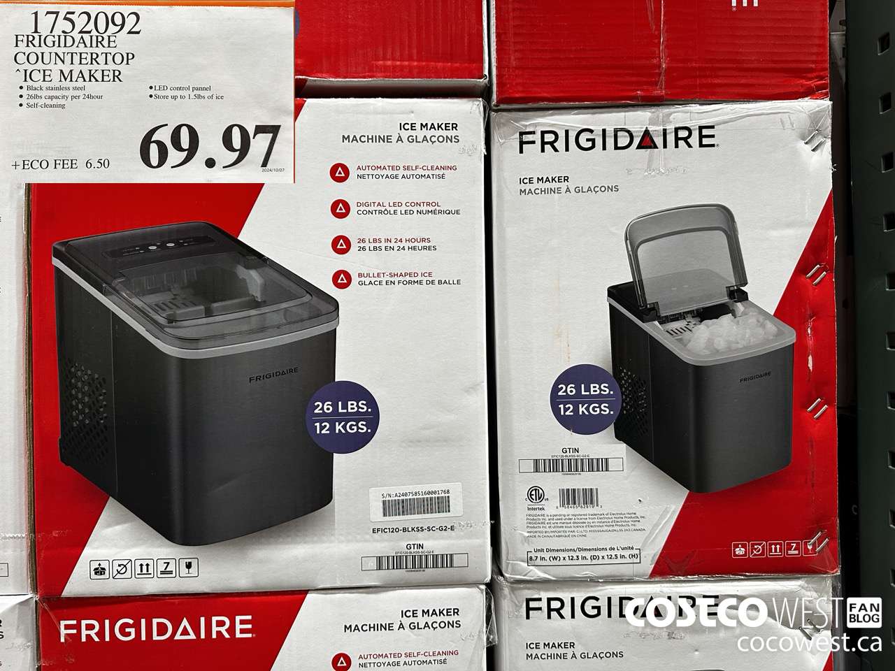 1752092 FRIGIDAIRE COUNTERTOP ICE MAKER $69.97