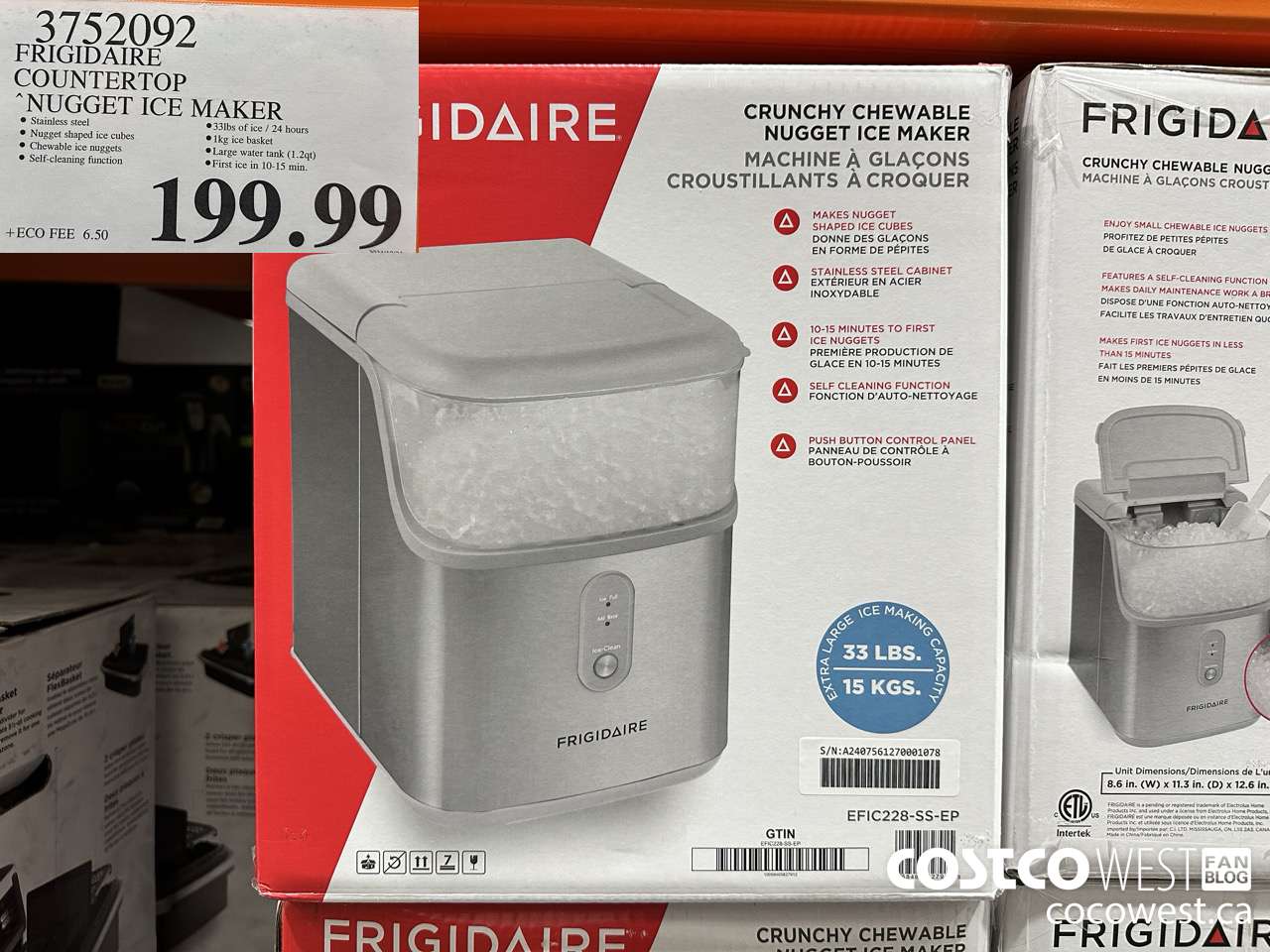 3752092 FRIGIDAIRE COUNTERTOP NUGGET ICE MAKER $199.99