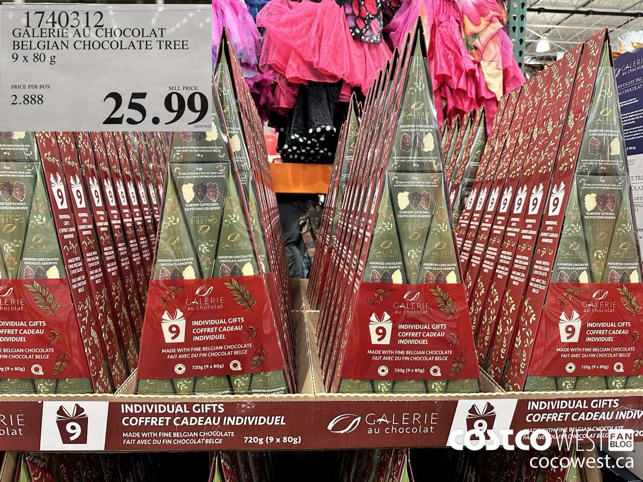 1740312 GALERIE AU CHOCOLAT BELGIAN CHOCOLATE TREE 9 X 80G $25.99