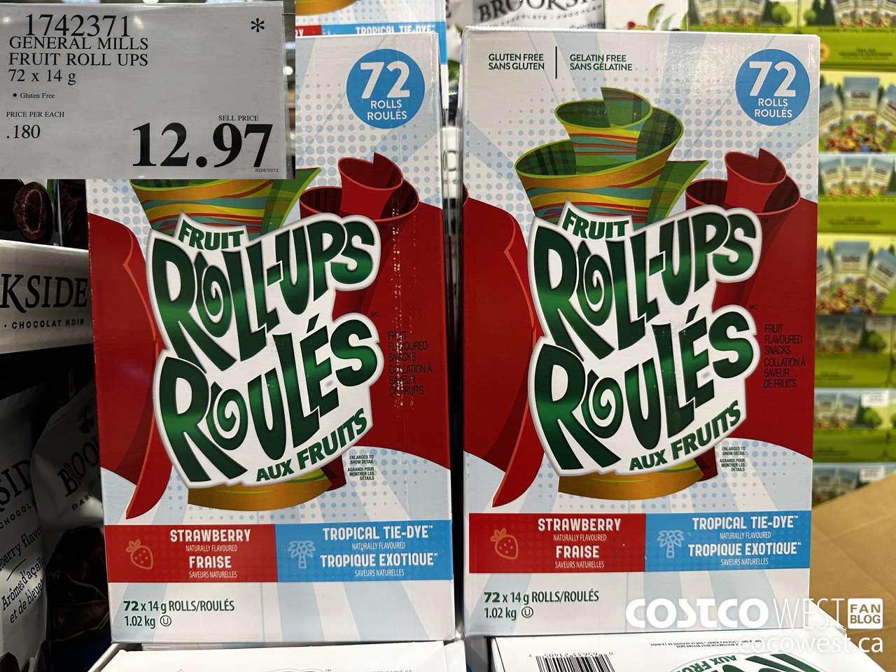 1742371 GENERAL MILLS FRUIT ROLL UPS 72 X 14 G $12.97