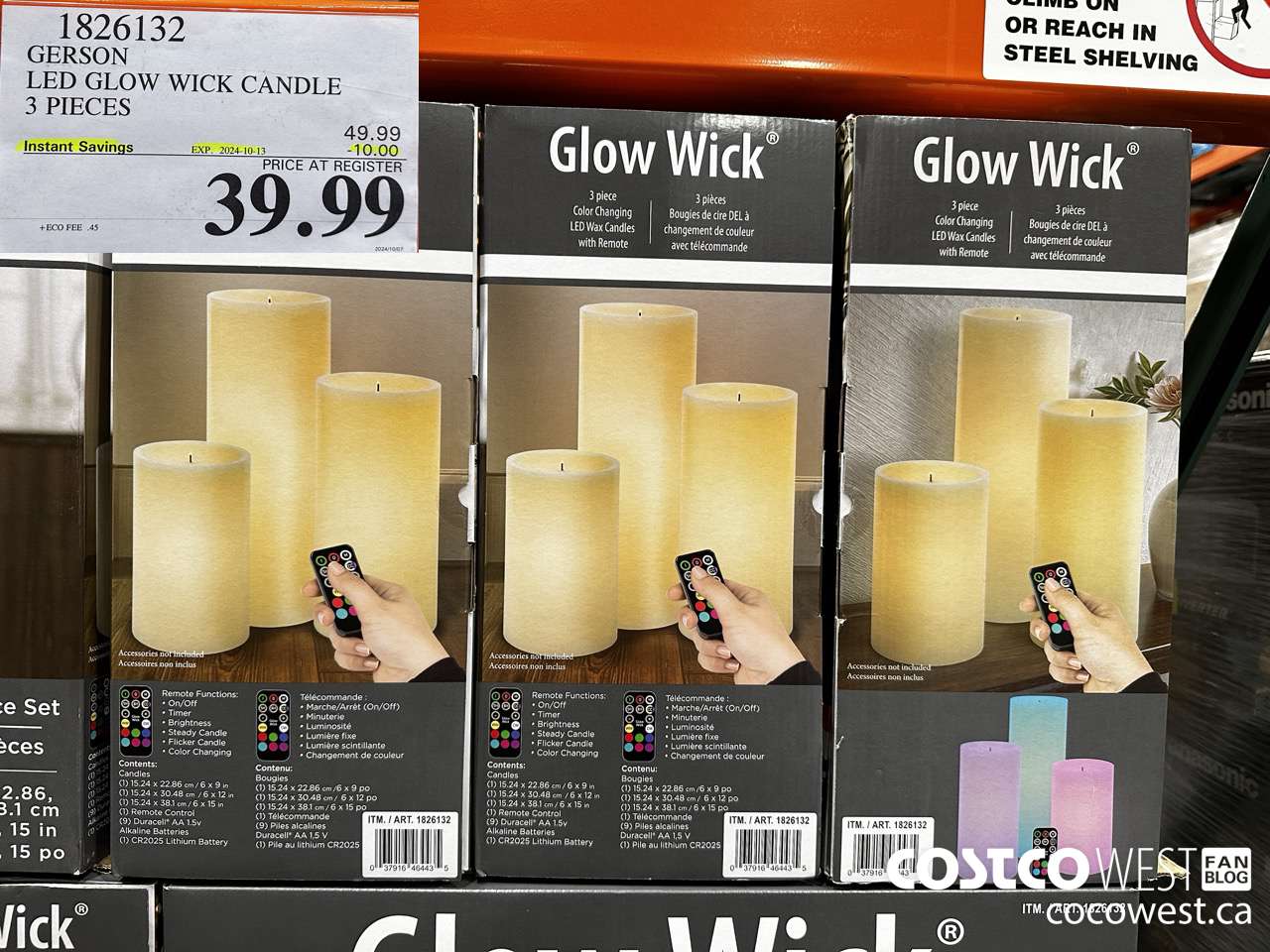1826132 GERSON LED GLOW WICK CANDLE 3 PIECES ($10.00 INSTANT SAVINGS EXPIRES ON 2024-10-13) $39.99