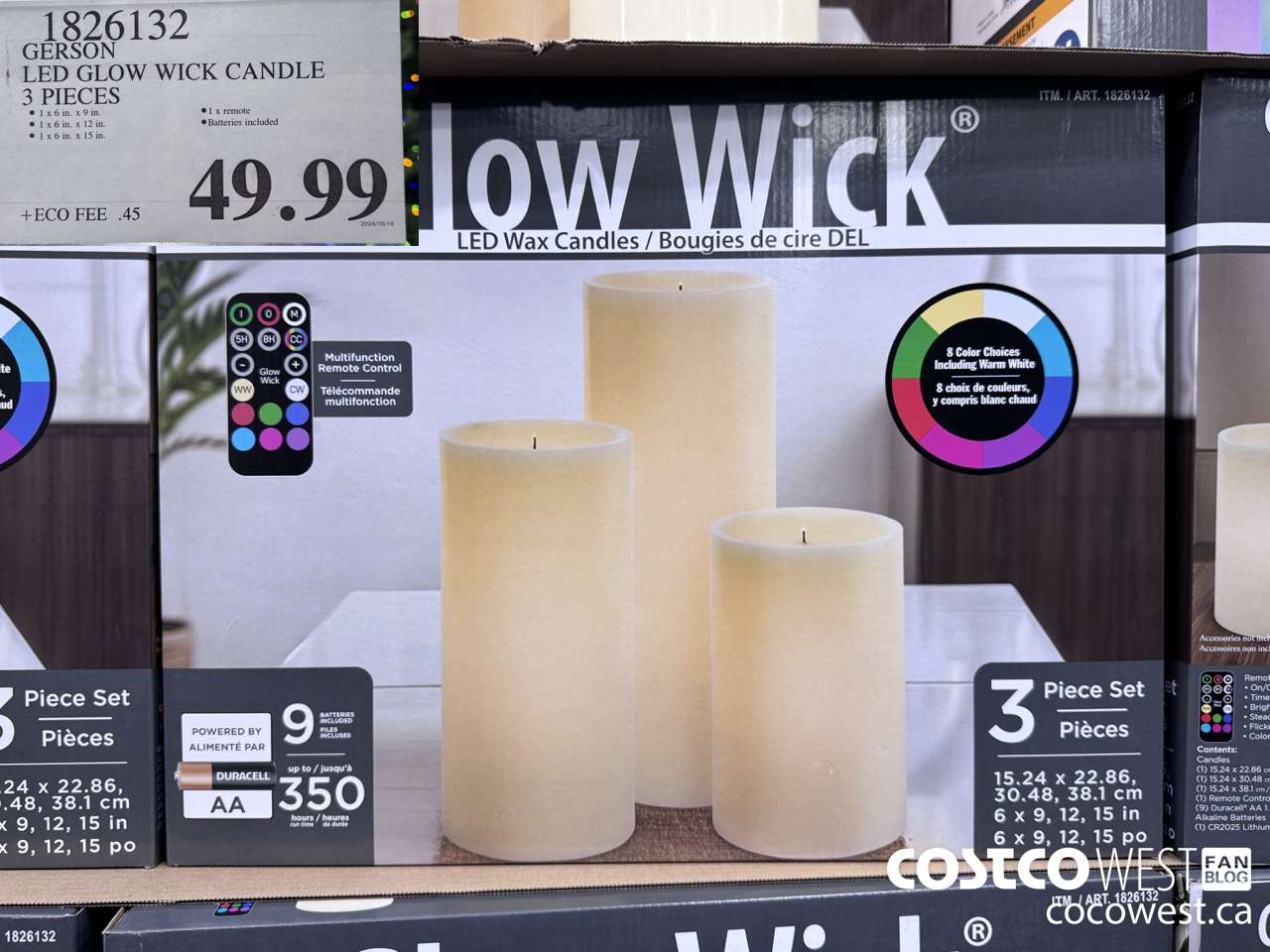 1826132 GERSON LED GLOW WICK CANDLE 3 PIECES $49.99