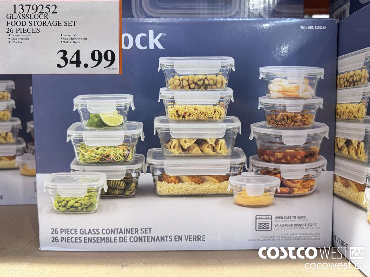 1379252 GLASSLOCK FOOD STORAGE SET 26 PIECES $34.99