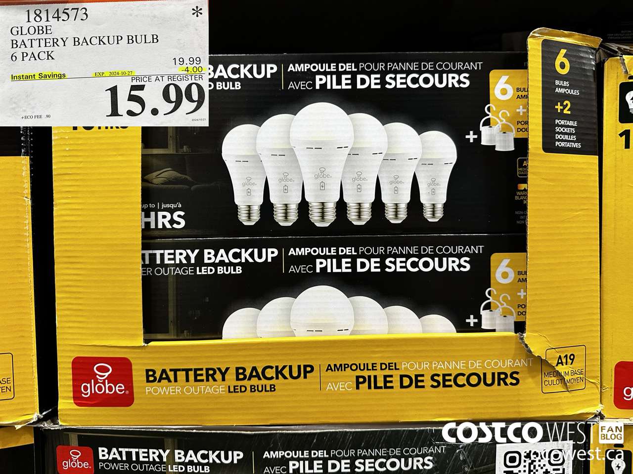 1814573 GLOBE BATTERY BACKUP BULB 6 PACK ($4.00 INSTANT SAVINGS EXPIRES ON 2024-10-27) $15.99