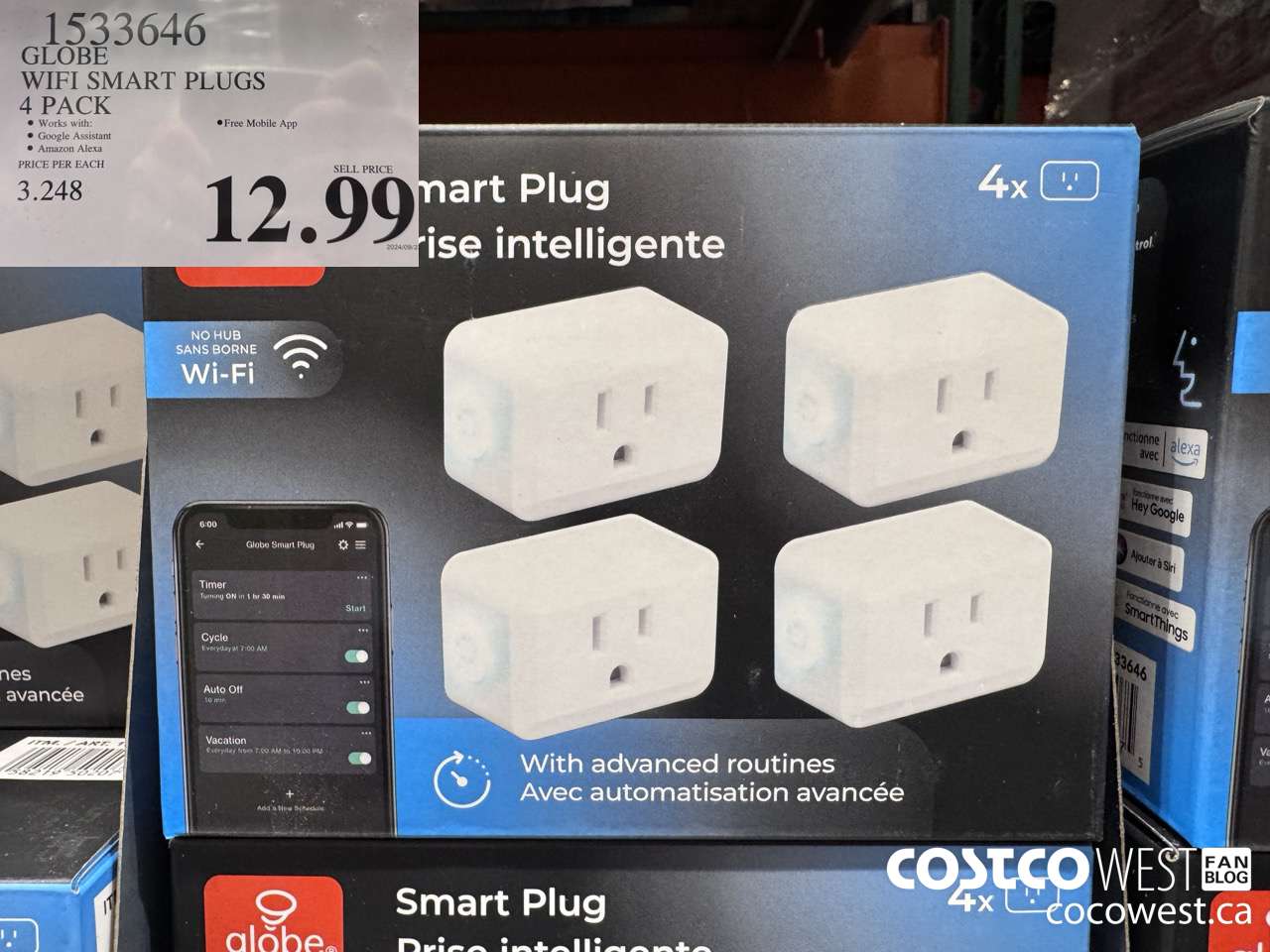 1533646 GLOBE WIFI SMART PLUGS 4 PACK $12.99