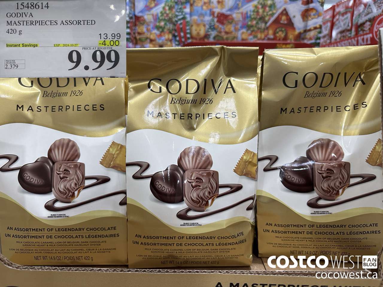 1548614 GODIVA MASTERPIECES ASSORTED 420 g ($4.00 INSTANT SAVINGS EXPIRES ON 2024-10-27) $9.99