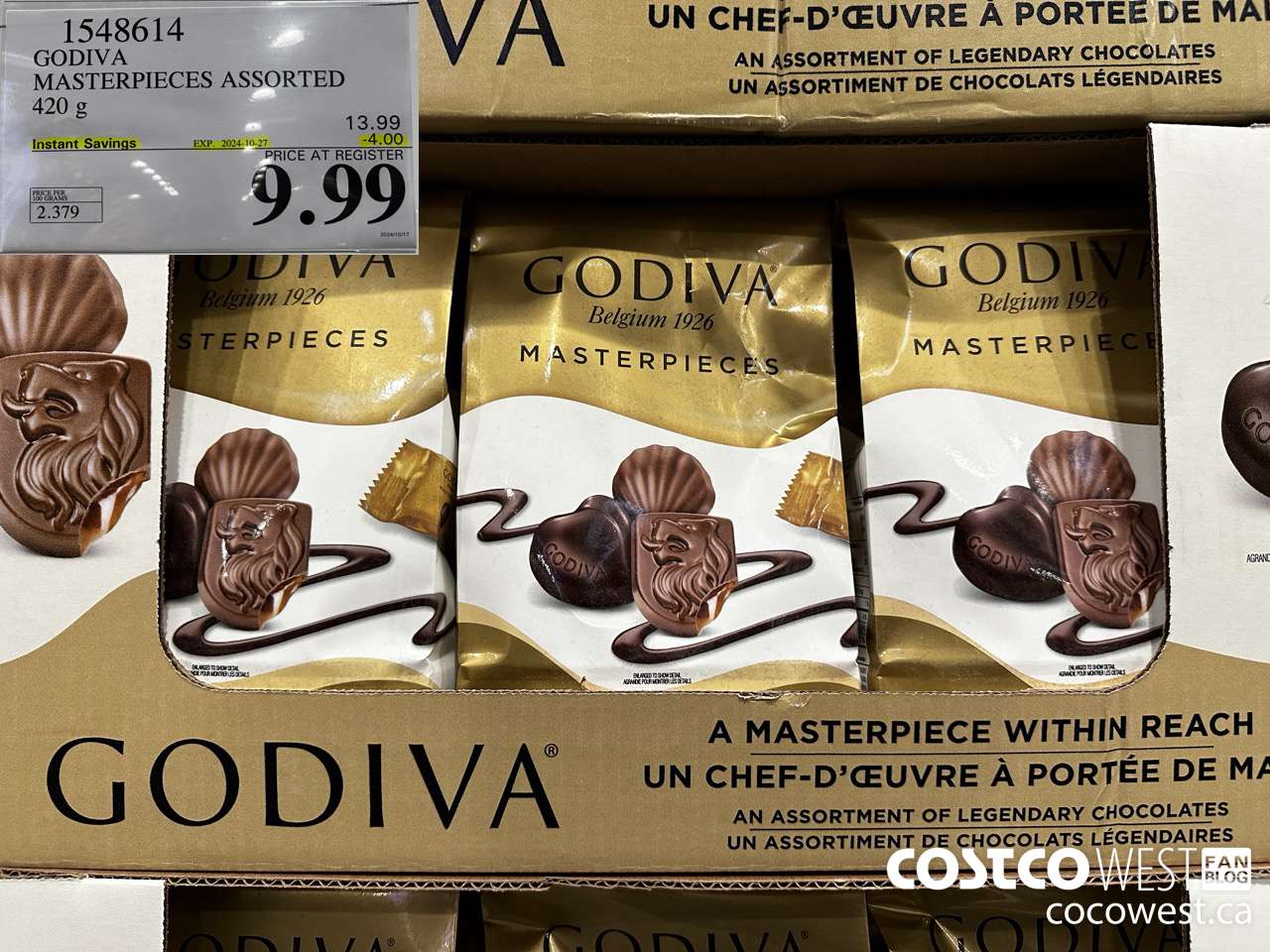 1548614 GODIVA MASTERPIECES ASSORTED 420 g ($4.00 INSTANT SAVINGS EXPIRES ON 2024-10-27) $9.99
