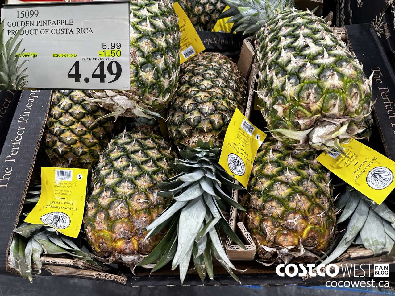 15099 GOLDEN PINEAPPLE PRODUCT OF COSTA RICA ($1.50 INSTANT SAVINGS EXPIRES ON 2024-10-13) $4.49