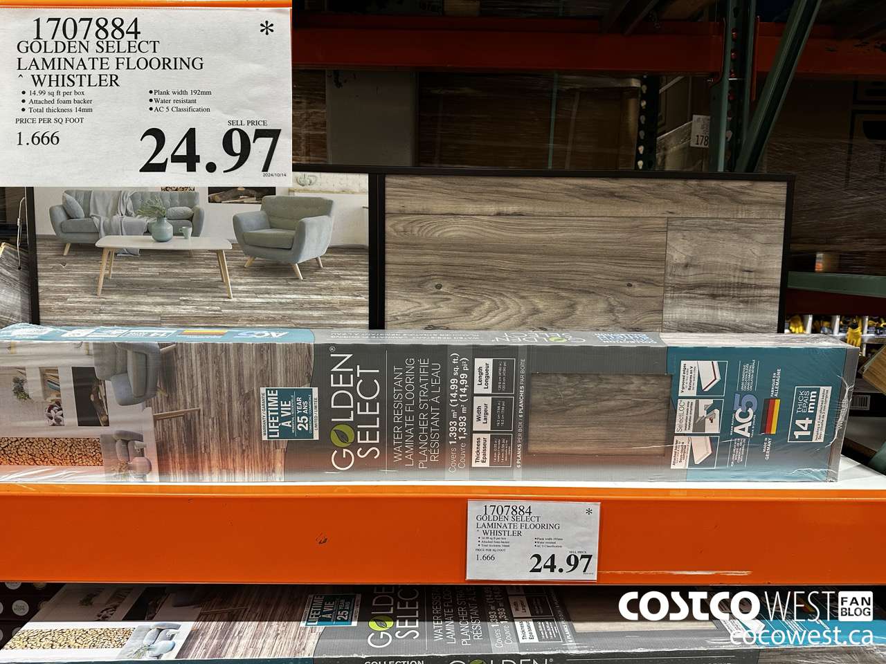 1707884 GOLDEN SELECT LAMINATE FLOORING WHISTLER $24.97