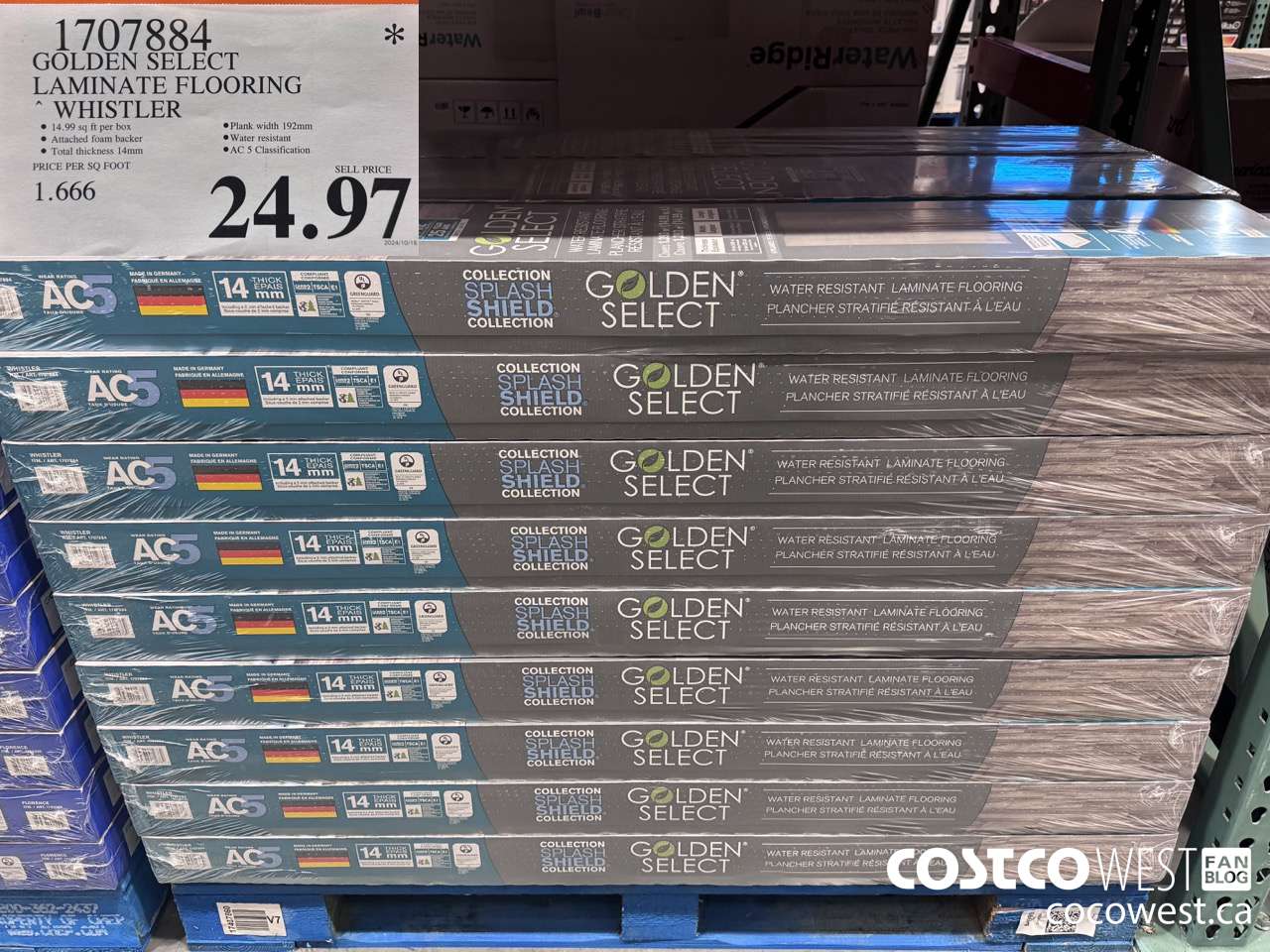 1707884 GOLDEN SELECT LAMINATE FLOORING WHISTLER $24.97