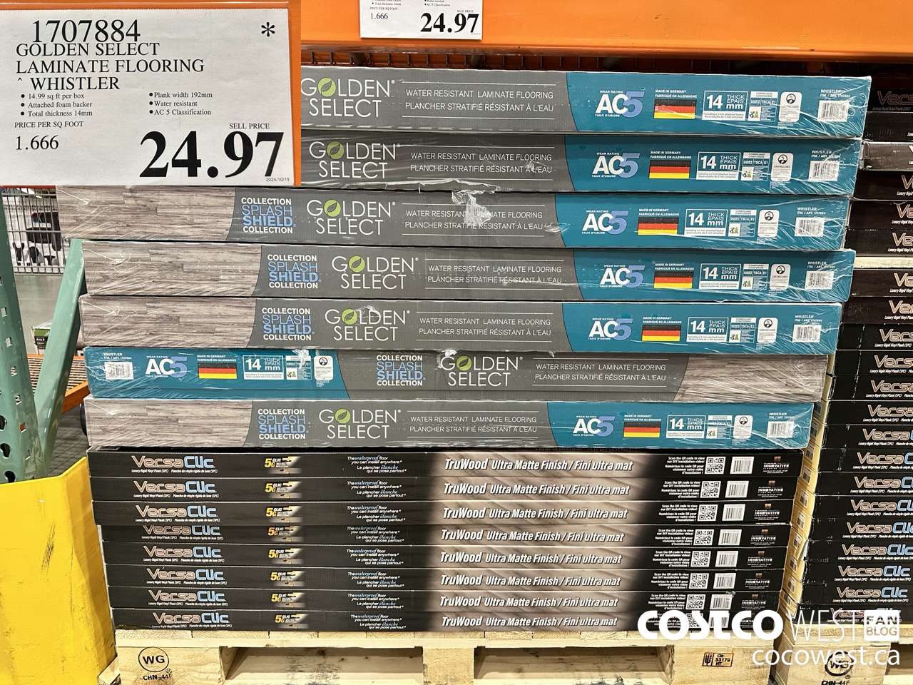 1707884 GOLDEN SELECT LAMINATE FLOORING WHISTLER $24.97