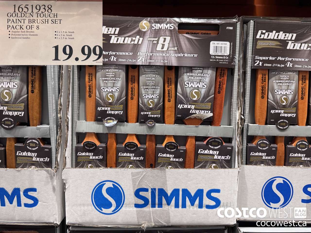 1651938 GOLDEN TOUCH PAINT BRUSH SET PACK OF $19.99