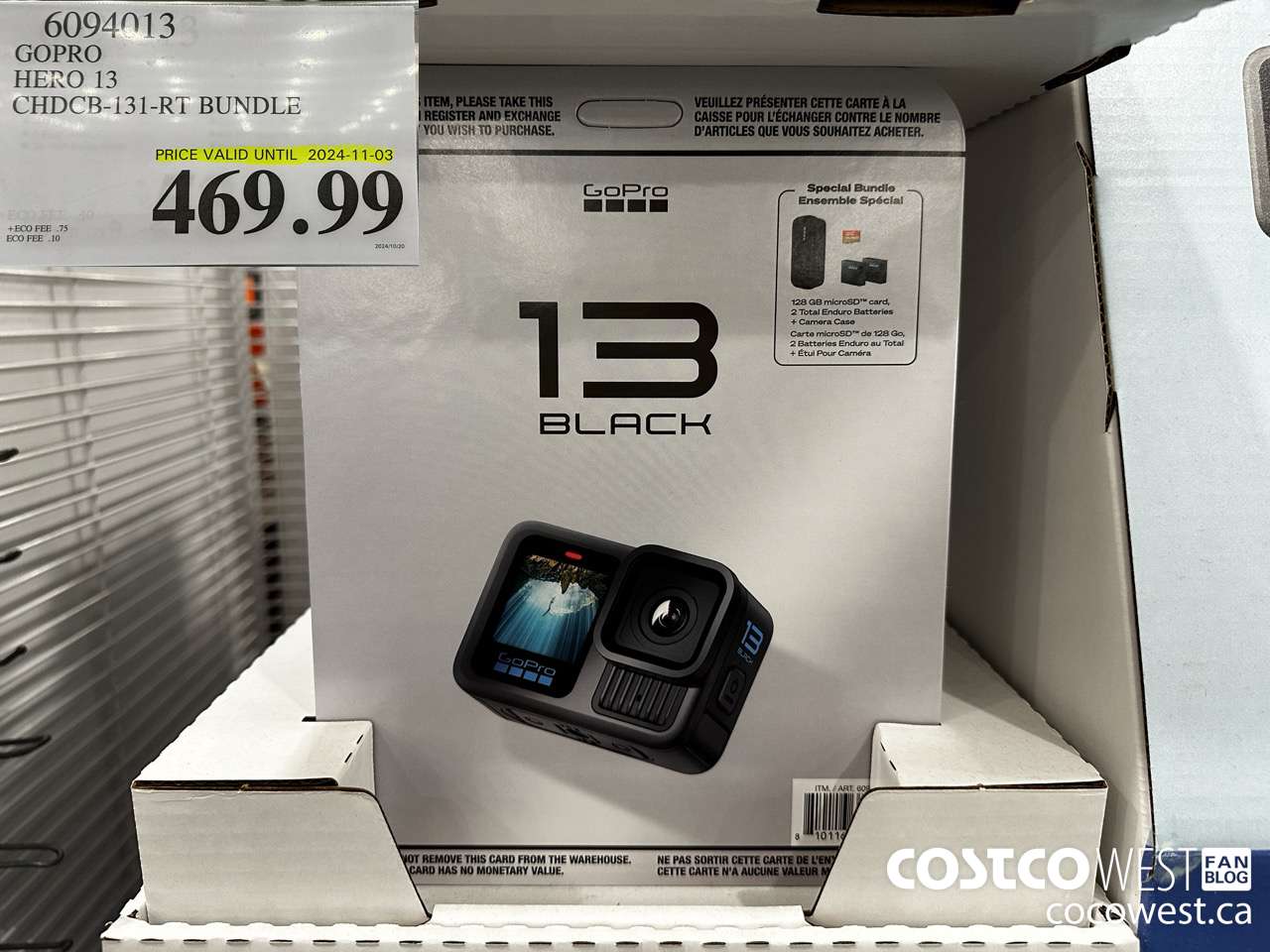 6094013 GOPRO HERO 13 CHDCB-131-RT BUNDLE (EXPIRES ON 2024-11-03) $469.99