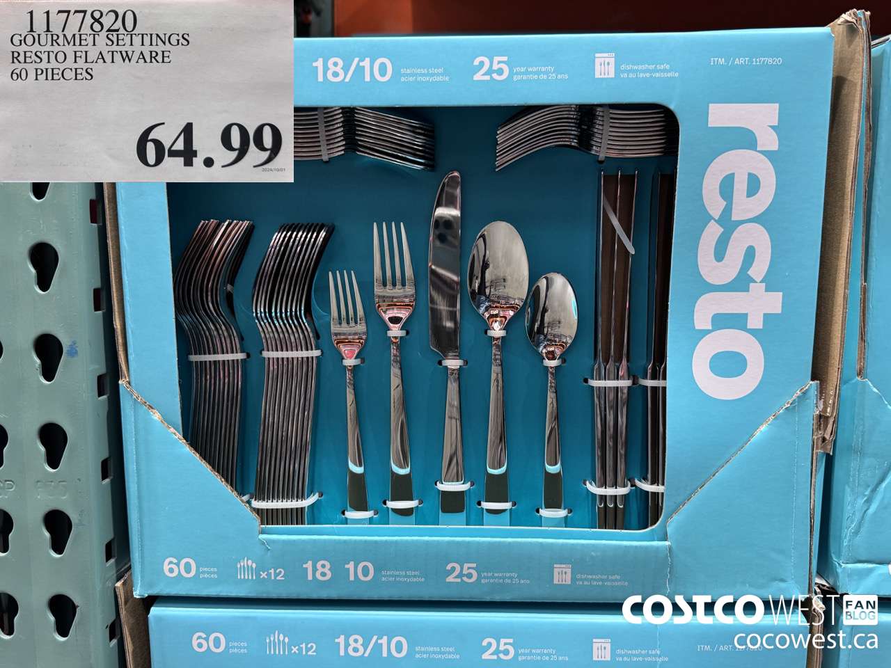 1177820 GOURMET SETTINGS RESTO FLATWARE 60 PIECES $64.99