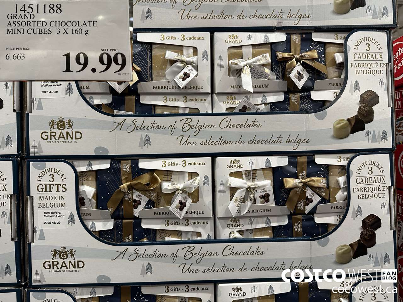 1451188 GRAND ASSORTED CHOCOLATE MINI CUBES 3 X 160 g $19.99